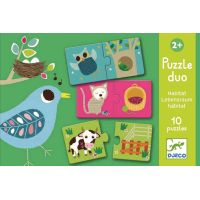 Djeco Puzzle duo Pelíšky 20 dílků - Poškozený obal