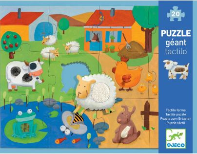 Djeco Puzzle hmatové Farma 20 dílků