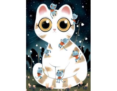 Djeco Puzzle svítící Kočka 50 dílků