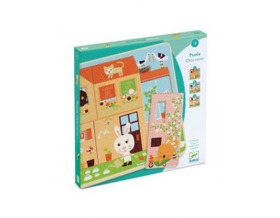 Djeco Puzzle třívrstvé Králičí chaloupka 12 dílků