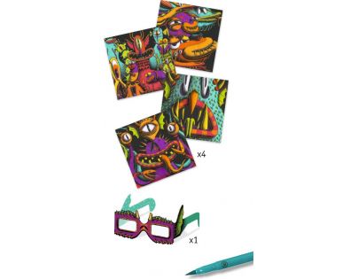 Djeco Výtvarný set s 3D efektem Příšerky