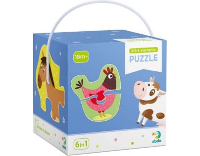 DoDo Puzzle Ovoce a zelenina a domácí zvířátka 9 dílků