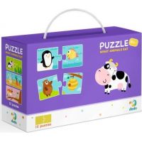 DoDo Puzzle duo Co jedí zvířátka a maminky a děti 2 x 12 dílků 5