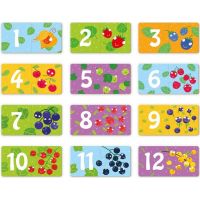 DoDo Puzzle duo Zvířátka, čísla a ovoce 2 x 12 dílků 3