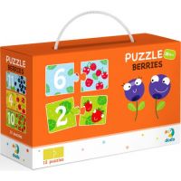 DoDo Puzzle duo Zvířátka, čísla a ovoce 2 x 12 dílků 6