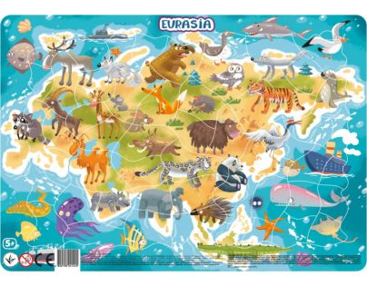 DoDo Puzzle Zvířata Euroasie 53 dílků