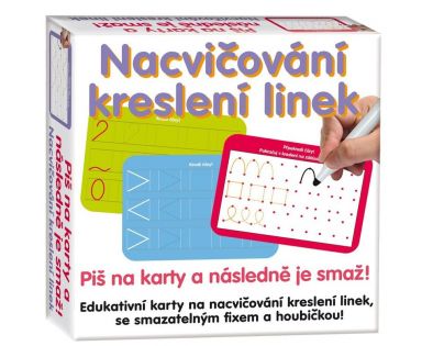 Dohány Piš na smazatelné karty Nacvičování kreslení linek