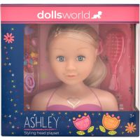 Dolls World - Česací hlava Ashley - blondýnka 21 cm 2