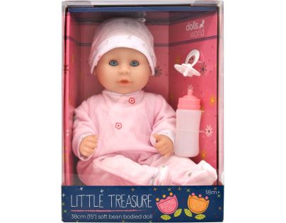 Dolls World - Miminko Little Treasure PINK - 38 cm se zavíracími očima