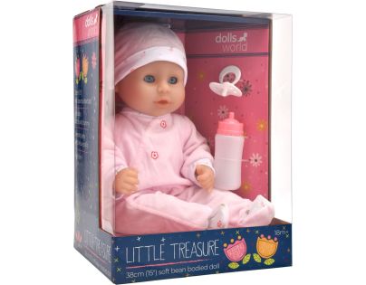 Dolls World - Miminko Little Treasure PINK - 38 cm se zavíracími očima