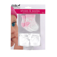 Dolls World Boty a ponožky - Bilé botičky 2