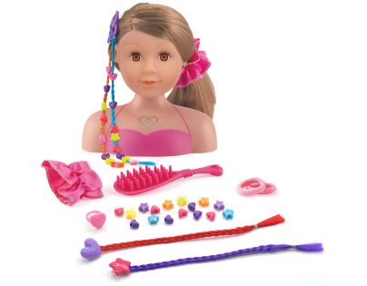 Dolls World Česací hlava Ashley - brunetka 21 cm