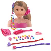 Dolls World Česací hlava Ashley - brunetka 21 cm