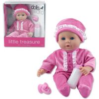 Dolls World Panenka Little Treasure 38 cm růžový obleček 3