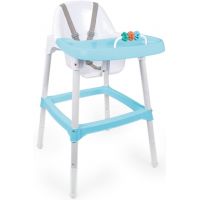 Dolu Dětská jídelní židlička s chrastítkem modrobílá