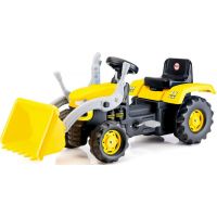 Dolu Velký šlapací traktor s rypadlem žlutý