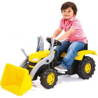 Dolu Velký šlapací traktor s rypadlem žlutý 2