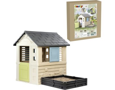 Smoby Domeček Life s čtvercovým pískovištěm záhonem