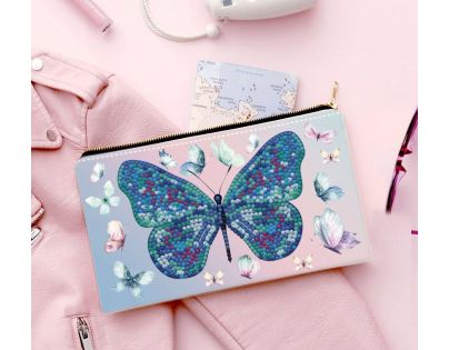 Dotzies Diamantové malování Pouzdro se zipem Motýl