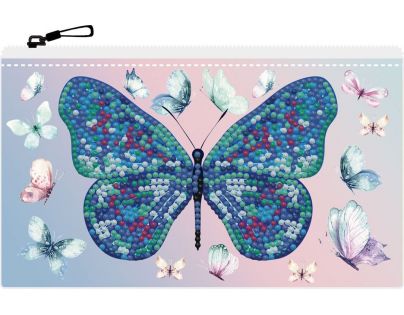 Dotzies Diamantové malování Pouzdro se zipem Motýl