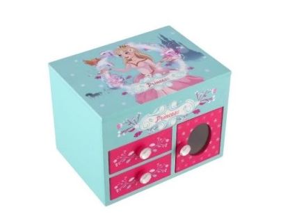 Teddies Dřevěná šperkovnice Princess 3 Odklápěcí vrch