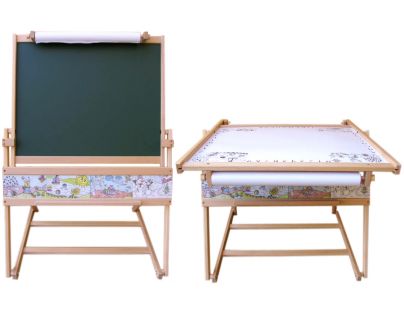 Dřevěná tabule a stolek 2v1