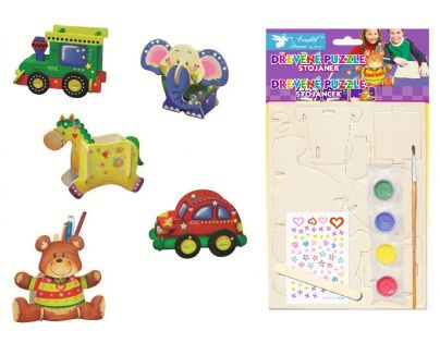 Anděl Puzzle dřevěné Stojánek Koník 20 x 15 cm