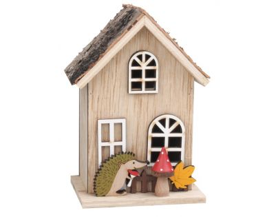 Anděl Dřevěný domeček s ježečkem