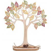 Anděl Dřevěný strom barevný buk 30 cm
