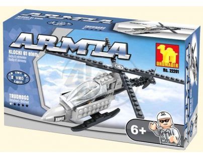 Stavebnice Dromader 22201 Vojáci Vrtulník 61ks
