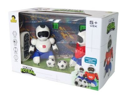 Dva Roboti s míčkem na dálkové ovládání a dvěma brankami