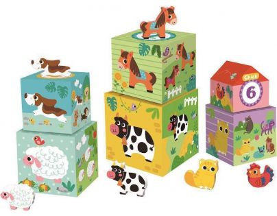 Dvěděti Kostky se zvířátky Farma