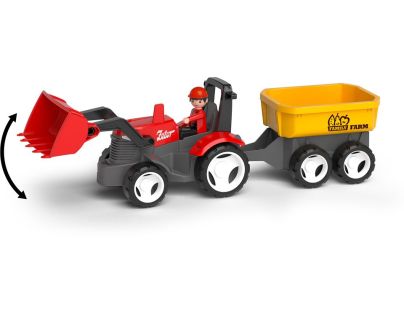 Efko ECO MultiGO Červený traktor Zetor s radlicí, vlek, Igráček