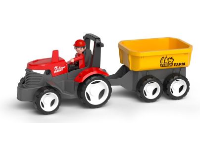 Efko ECO MultiGO Červený traktor Zetor s radlicí, vlek, Igráček