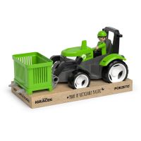 EFKO ECO MultiGO Zelený traktor s vidlemi, paleta, koš, Igráček