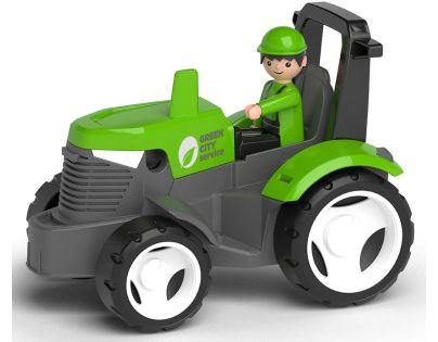 EFKO ECO MultiGO Zelený traktor s vidlemi, paleta, koš, Igráček