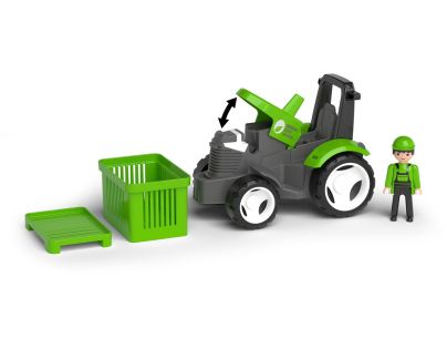 EFKO ECO MultiGO Zelený traktor s vidlemi, paleta, koš, Igráček