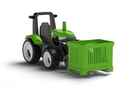EFKO ECO MultiGO Zelený traktor s vidlemi, paleta, koš, Igráček