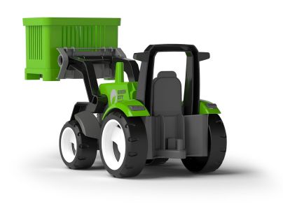 EFKO ECO MultiGO Zelený traktor s vidlemi, paleta, koš, Igráček