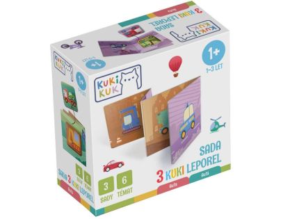 EFKO KukiKuk – Sada 3 Kuki leporel Auta