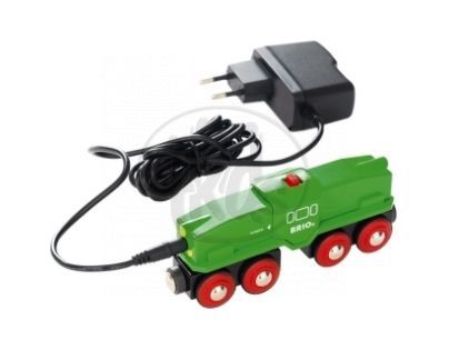 Elektrická lokomotiva s nabíječkou - zelená Brio