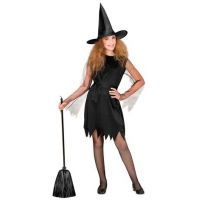 Epee Dětský kostým čarodějnice 116 cm černé šaty