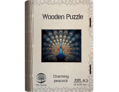 Epee Wooden puzzle Charming peacock 300 dílků
