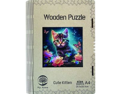 Epee Wooden puzzle Cute Kitten A4