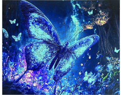 Epee Wooden puzzle Fluorescent Butterfly A4