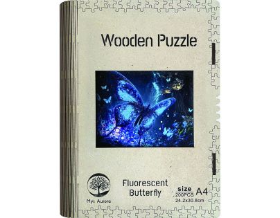 Epee Wooden puzzle Fluorescent Butterfly A4