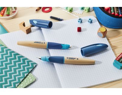 Ergonomické plnicí pero pro praváky - STABILO EASYbirdy Timber růžová vč. bombičky