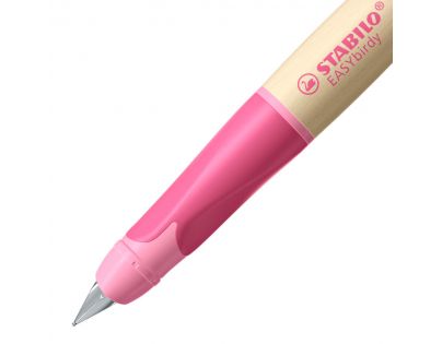 Ergonomické plnicí pero pro praváky - STABILO EASYbirdy Timber růžová vč. bombičky