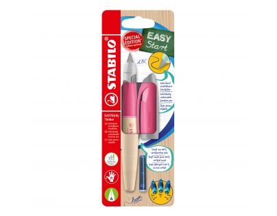 Ergonomické plnicí pero pro praváky - STABILO EASYbirdy Timber růžová vč. bombičky