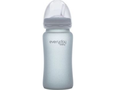 Everyday Baby Láhev sklo s brčkem 240ml quiet grey